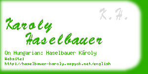 karoly haselbauer business card
