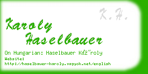 karoly haselbauer business card